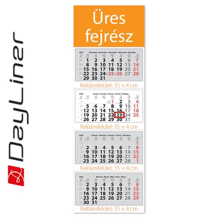 Szuper Maxi Classic, 4 tömbös 4 hónapos speditőr naptár - Üres, nyomtatható fejrésszel