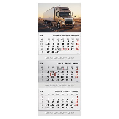 T070, 3 tömbből álló 3 havi speditőr naptár - Kamion fejrésszel