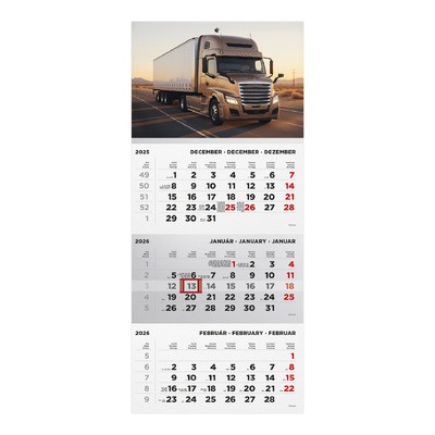 T072, 1 tömbből álló 3 havi speditőr naptár - Kamion fejrésszel