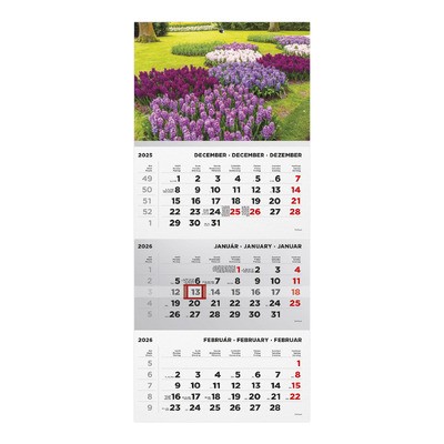 T072, 1 tömbből álló 3 havi speditőr naptár - Kert fejrésszel