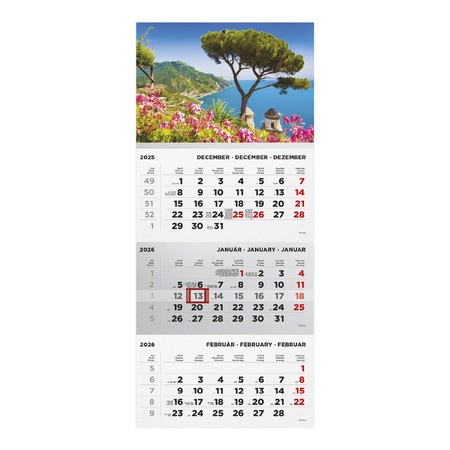 T072, 3 tömbből álló 3 havi speditőr naptár - Táj fejrésszel