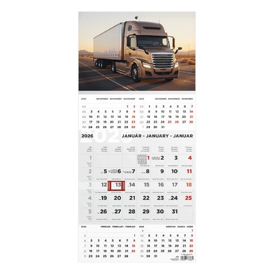 T076, 1 tömbből álló 5 havi speditőr naptár - Kamion fejrésszel