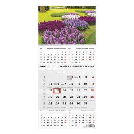 T076, 1 tömbből álló 5 havi speditőr naptár - Kert fejrésszel