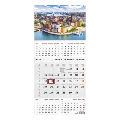 T076, 1 tömbből álló 5 havi speditőr naptár - Város fejrésszel