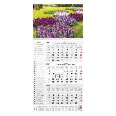 T077, 1 tömbből álló 3 havi speditőr naptár - Kert fejrésszel