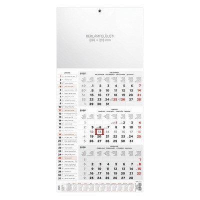 T077, 1 tömbből álló 3 havi speditőr naptár - Üres, nyomtatható fejrésszel