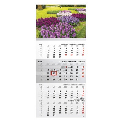 T079, 1 tömbből álló 4 havi speditőr naptár - Kert fejrésszel