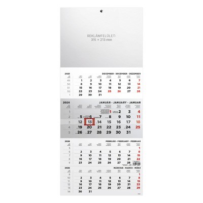 T079, 1 tömbből álló 4 havi speditőr naptár - Üres, nyomtatható fejrésszel