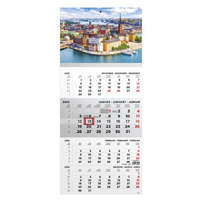 T079, 1 tömbből álló 4 havi speditőr naptár - Város fejrésszel