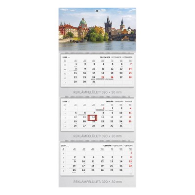 T082, 3 tömbből álló 3 havi spirálos speditőr naptár - Város fejrésszel
