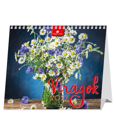 Virágok, álló mini asztali naptár