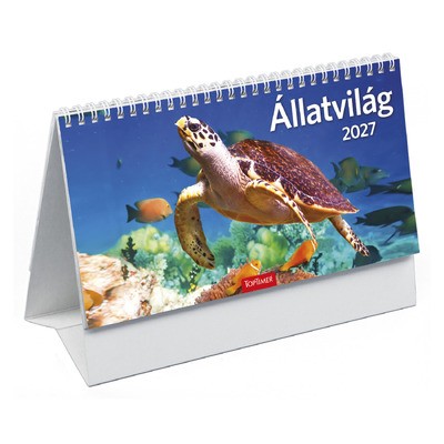 Állatvilág, képes álló papírtáblás asztali naptár T058