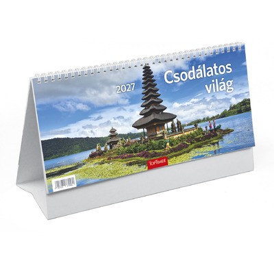 Csodálatos világ, képes álló papírtáblás asztali naptár T066