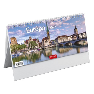Európa, képes álló papírtáblás asztali naptár T063