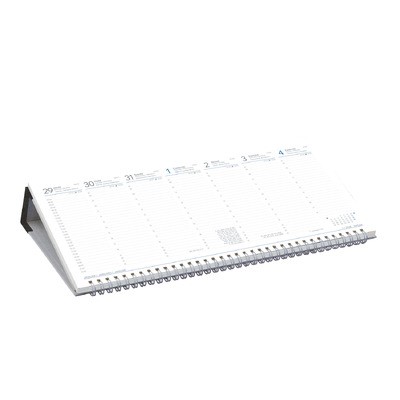 Fekvő fehér lapos asztali naptár T050, Fekete