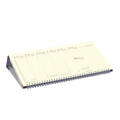 Jegyzettömbös, krém (Chamois) lapos, fekvő asztali naptár C050, Kék