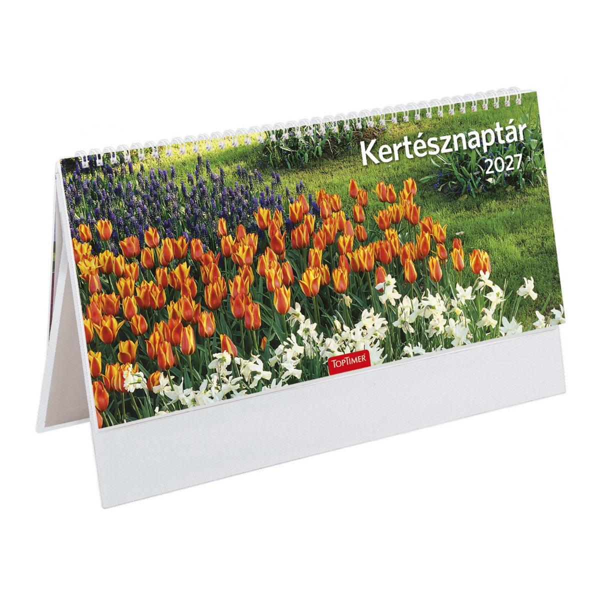 Kertész, képes, álló papírtáblás csonkalapos asztali naptár T054, Fehér Kertész, képes, álló papírtáblás csonkalapos asztali naptár T054, Fehér