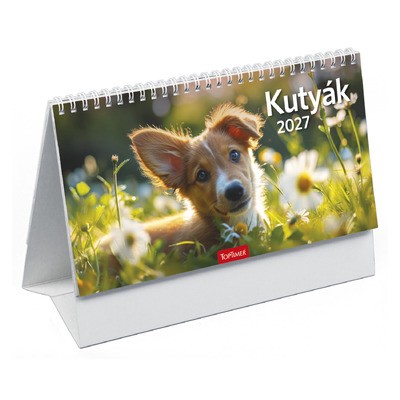 Kutyák, képes álló papírtáblás asztali naptár T058
