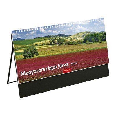 Magyarországot járva, képes, álló asztali naptár T056, Fekete