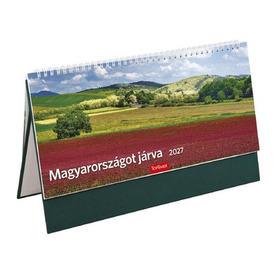 Magyarországot járva, képes, álló asztali naptár T056, Zöld