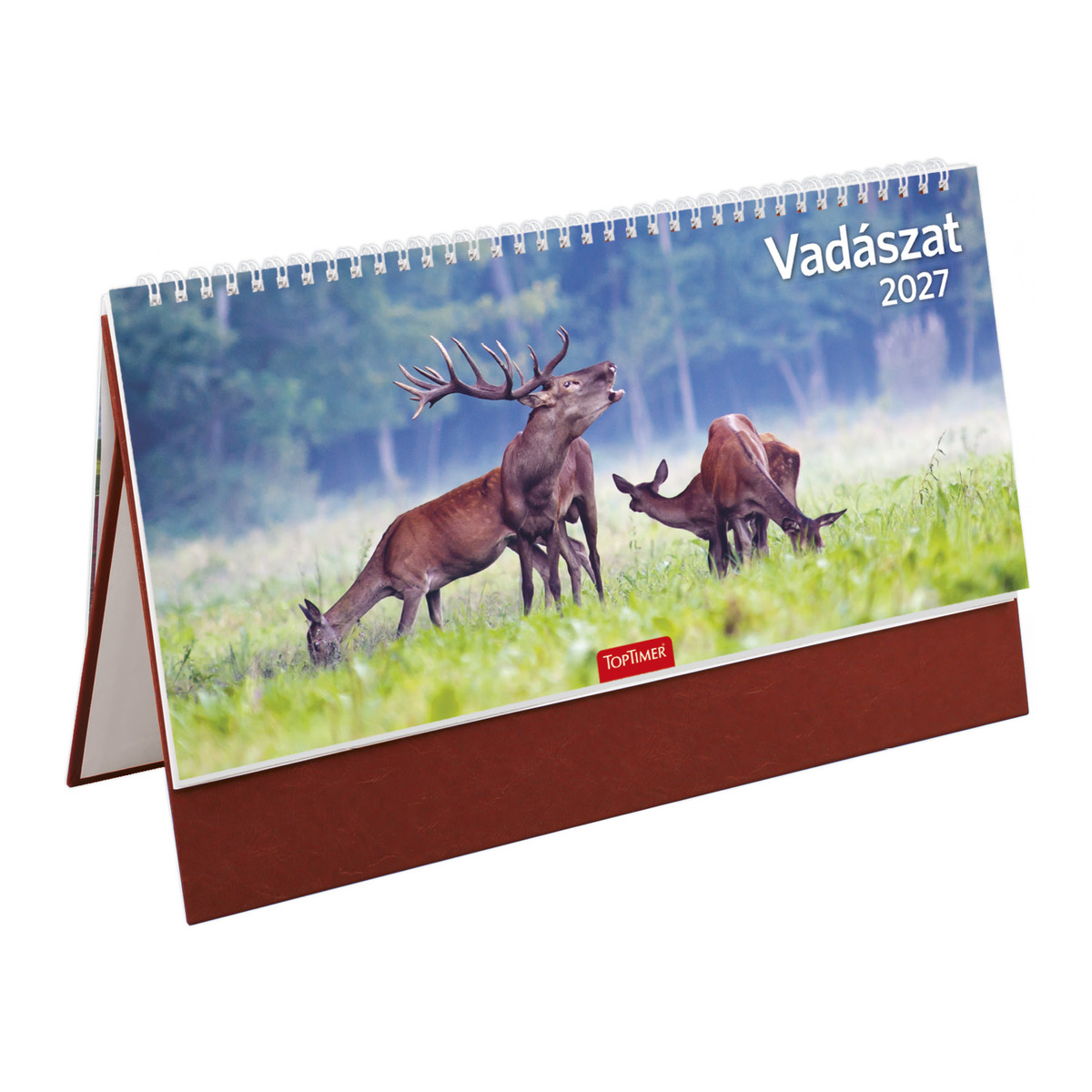 Vadászat, képes, álló csonkalapos asztali naptár T054, Bordó Vadászat, képes, álló csonkalapos asztali naptár T054, Bordó