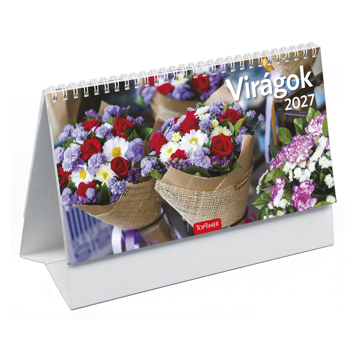 Virágok, képes álló papírtáblás asztali naptár T058 Virágok, képes álló papírtáblás asztali naptár T058
