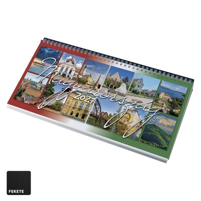 Magyarország, képes fekvő asztali naptár RS7991, Fekete