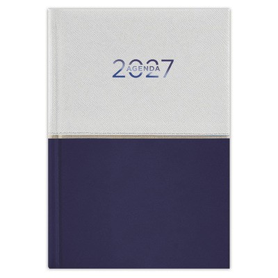 Contrast, A5 napi beosztású agenda, Fehér-Sötétkék