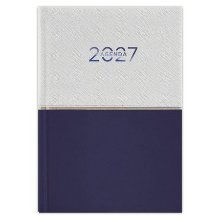 Contrast, A5 napi beosztású agenda, Fehér-Sötétkék