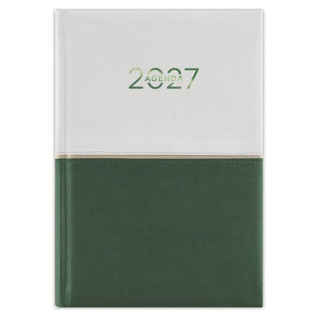 Contrast, A5 napi beosztású agenda, Fehér-Zöld