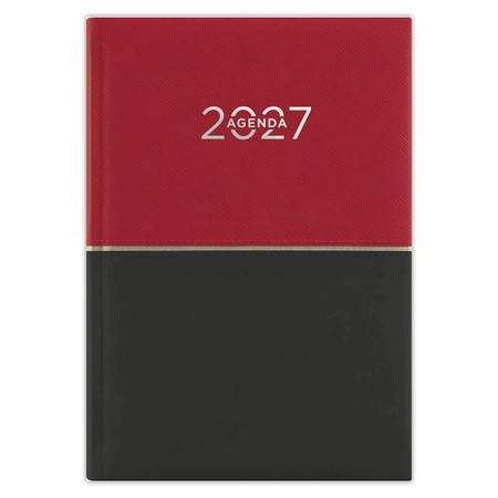 Contrast, A5 napi beosztású agenda, Piros-Fekete