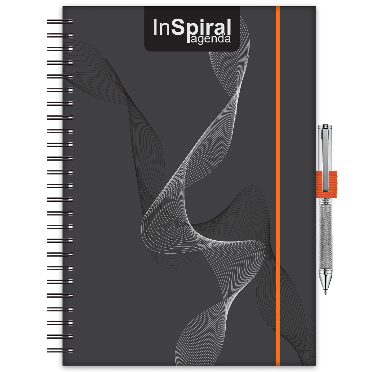 InSpiral, A5 heti beosztású agenda, Fekete-Narancs InSpiral, A5 heti beosztású agenda, Fekete-Narancs