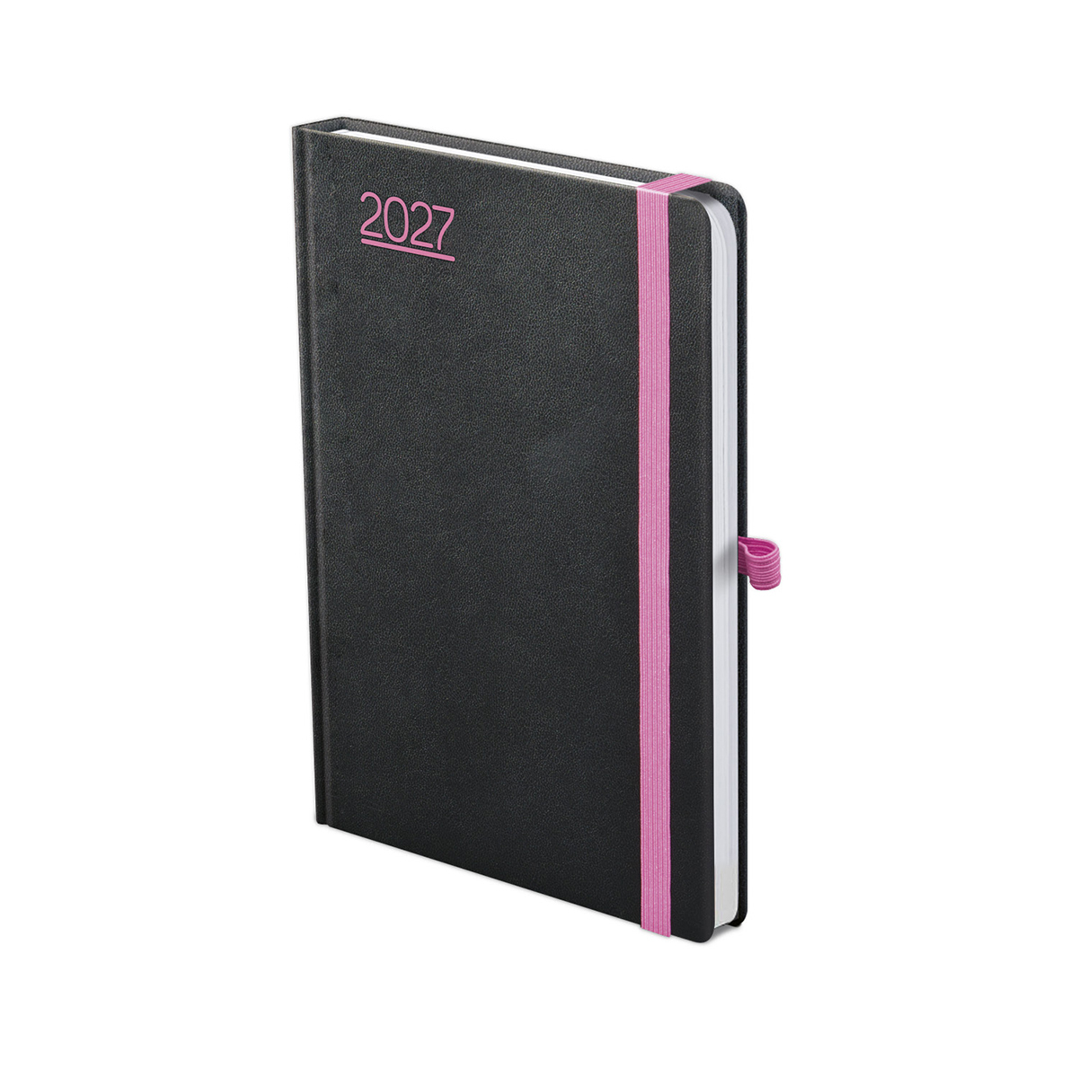 Nero, A5 heti beosztású határidőnapló, Fekete-Pink Nero, A5 heti beosztású határidőnapló, Fekete-Pink