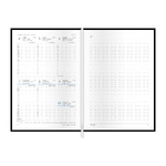 Nero, A5 heti beosztású határidőnapló, Fekete-Pink Nero, A5 heti beosztású határidőnapló, Fekete-Pink