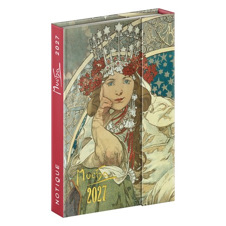 Alphonse Mucha, mágnessel záródó heti beosztású naptár 2027, 11x16 cm