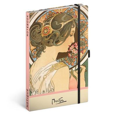 Alphonse Mucha - Primrose, keménytáblás pontozot notesz, 13x21 cm