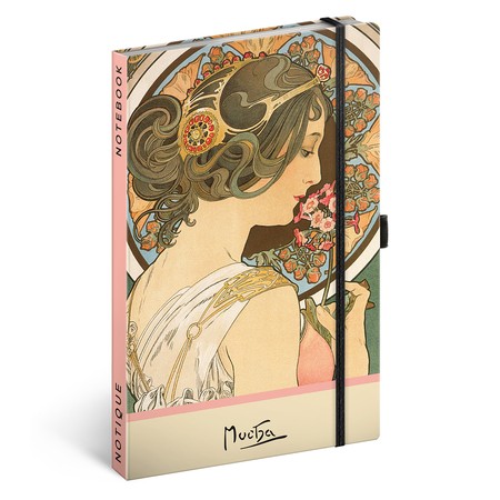 Alphonse Mucha - Primrose, keménytáblás pontozot notesz, 13x21 cm
