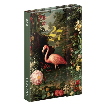 Flamingo, mágnessel záródó heti beosztású naptár 2027, 11x16 cm
