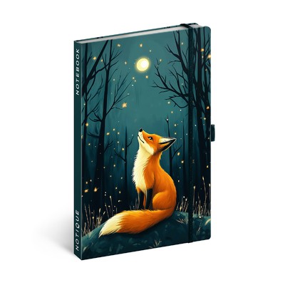 Fox, keménytáblás vonalas notesz, 13x21 cm