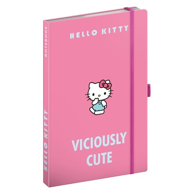 Hello Kitty, keménytáblás vonalas notesz, 13x21 cm