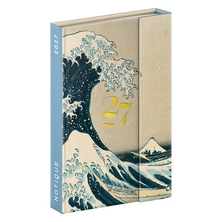 Katsushika Hokusai, mágnessel záródó heti beosztású naptár 2027, 11x16 cm