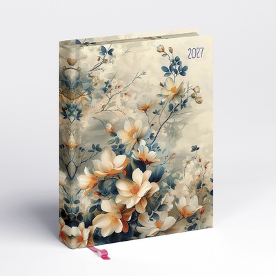 Librobello, kalendárium hölgyeknek, B6 napi határidőnapló, 3D Lakk, Élfestés, Floral