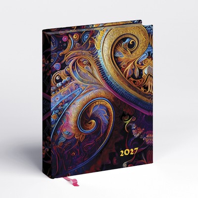 Librobello, kalendárium hölgyeknek, B6 napi határidőnapló, 3D Lakk, Élfestés Fraktál