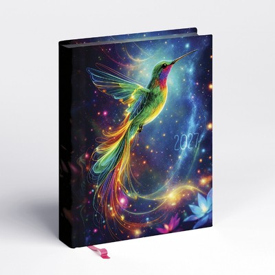 Librobello, kalendárium hölgyeknek, B6 napi határidőnapló, 3D Lakk, Élfestés, Kolibri