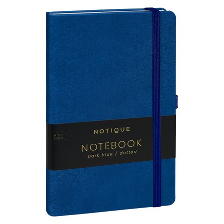 Notique, keménytáblás pontozot notesz, Dark Blue, 13x21 cm