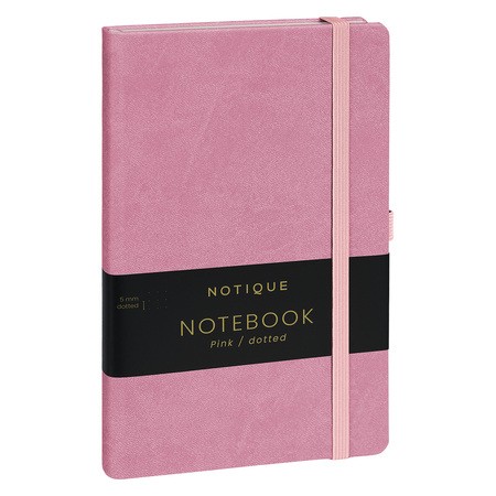 Notique, keménytáblás pontozot notesz, Pink, 13x21 cm