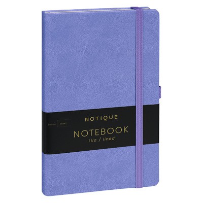 Notique, keménytáblás vonalas notesz, Lila, 13x21 cm