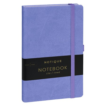 Notique, keménytáblás vonalas notesz, Lila, 13x21 cm