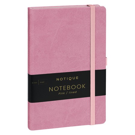 Notique, keménytáblás vonalas notesz, Pink, 13x21 cm