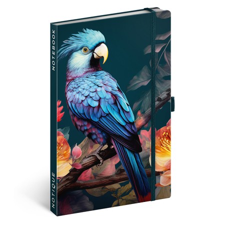 Parrot, keménytáblás vonalas notesz, 13x21 cm